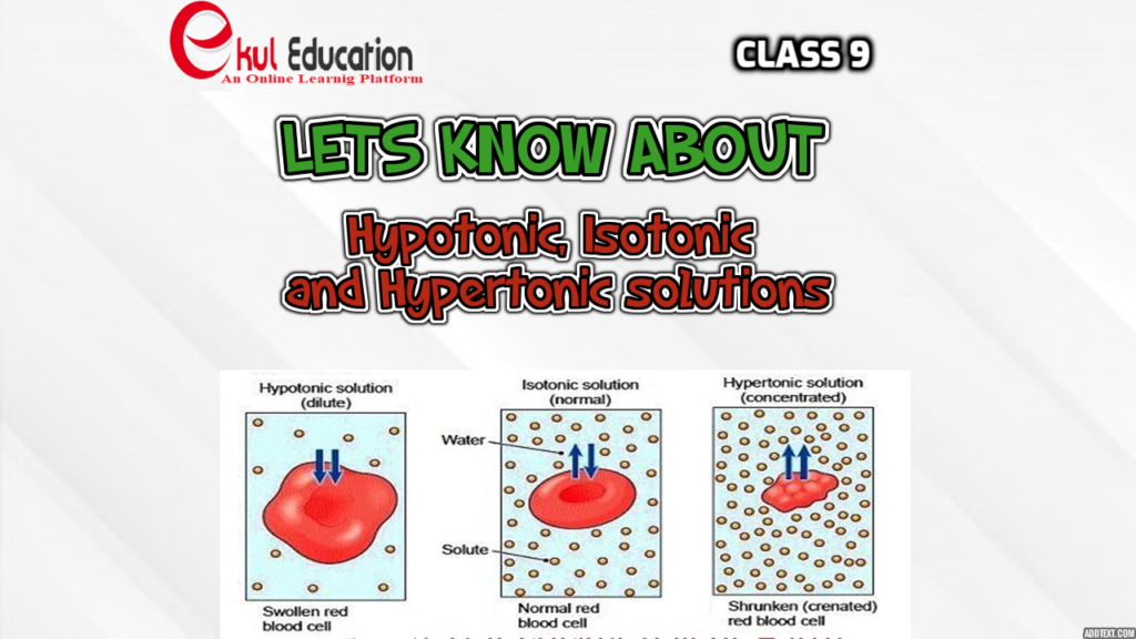 HYPOTONIC ISOTONIC AND HYPERTONIC SOLUTION EKUL EDUCATION