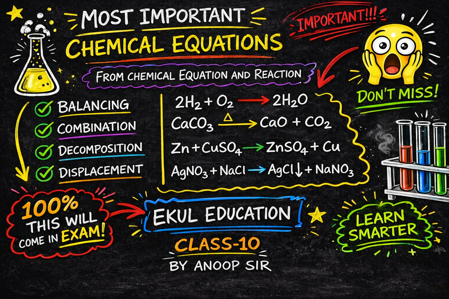 Chemical equations study guide for Class-10